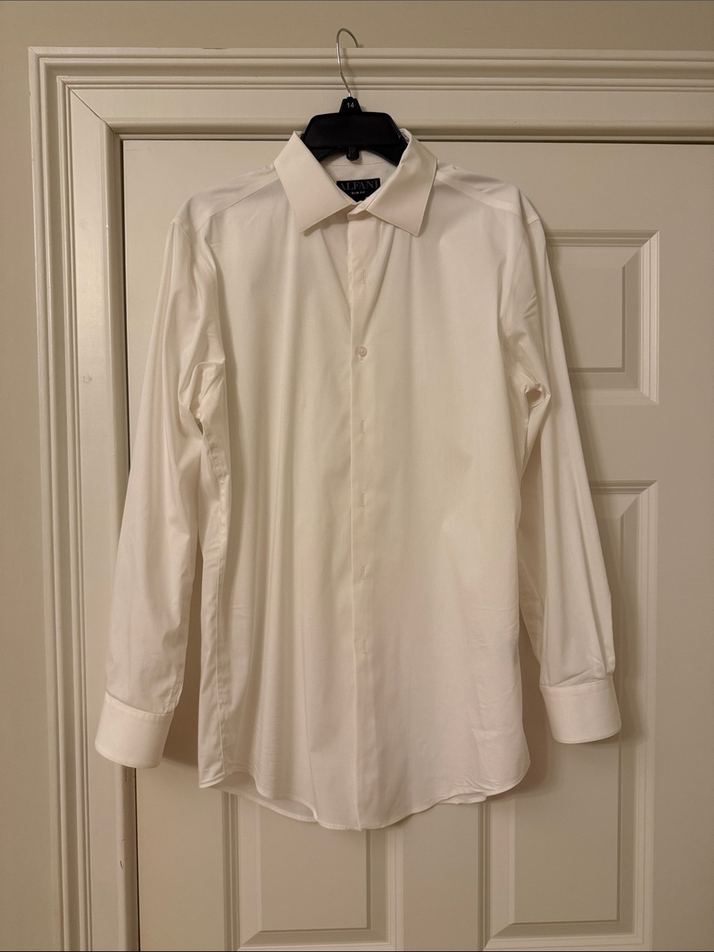 Alfani Men's White Button-Front Dress Shirt Slim Fit Size 15 1/2 32-33